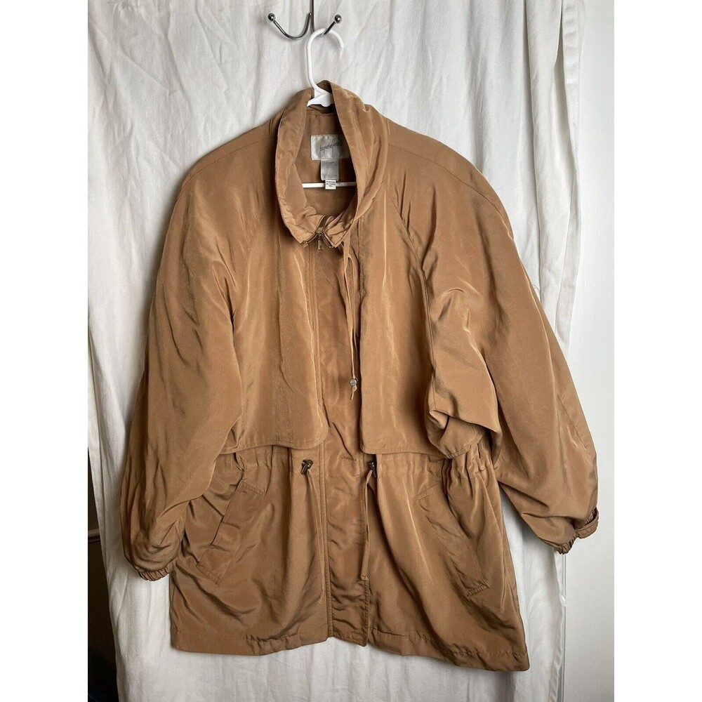 Vintage Women's Jacqueline Ferrar Brown Lightweight Jacket, size large